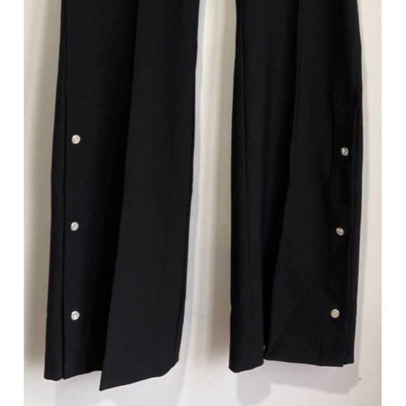 Vintage 90s ABS Allen Schwartz Pants Flare Leg Metallic Studs Size 6 - Picture 3 of 8
